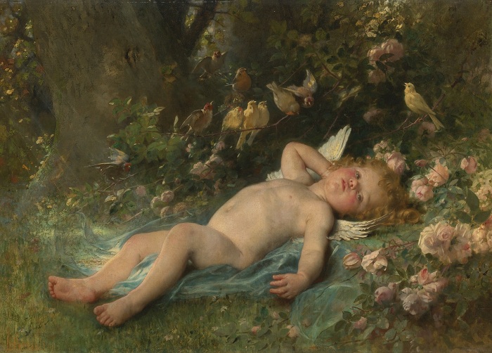Пробуждение Амура (Le reveil de l'amour). (1888). Автор: Leon Bazile Perrault.